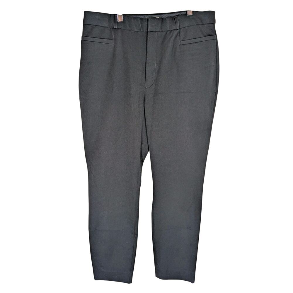 Banana Republic High Rise Sloan Stretch Trouser Black Size 14 Cotton Blend